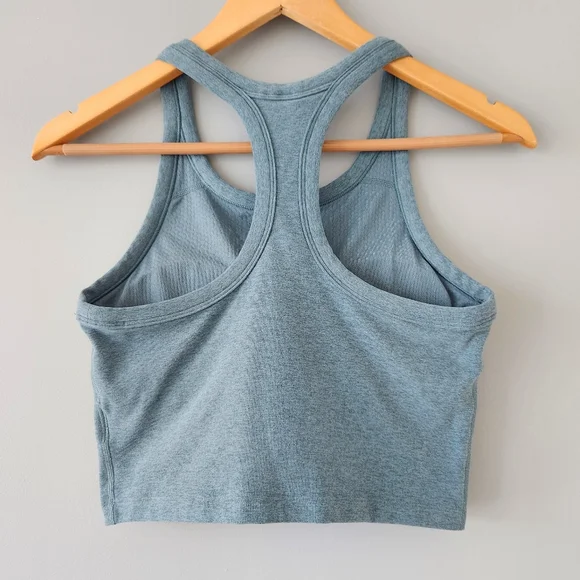 Vuori Elevation Racerback Crop Tank - Smoke Blue Heather? - Size Small - VW1210 - Picture 2 of 6